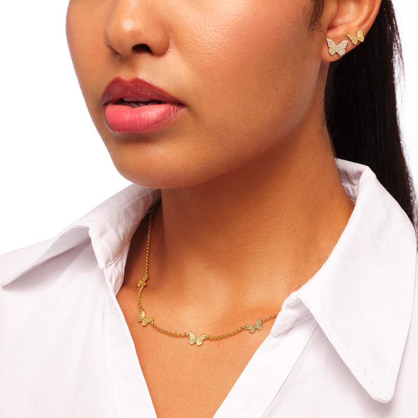 Sophia Webster Mariposa 18K Gold Multi Necklace Gold