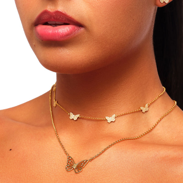 Sophia Webster Mariposa 18K Gold Pendant Necklace Gold