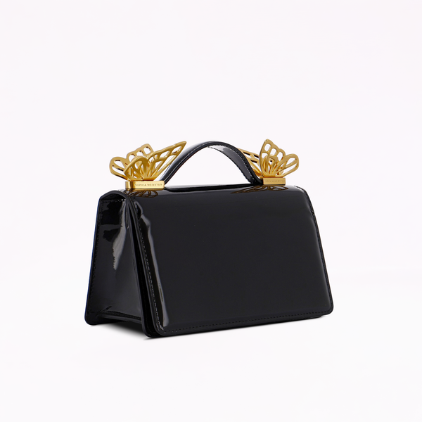 Sophia Webster Mariposa Mini Shoulder Bag Patent Black