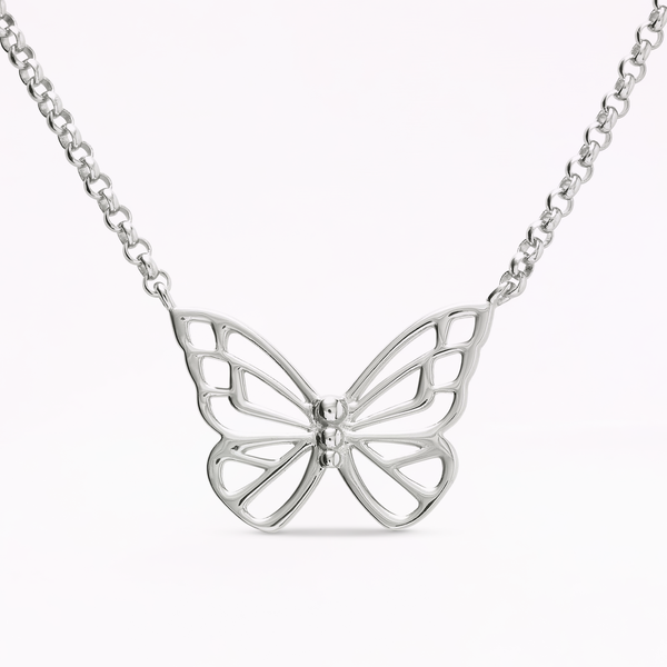 sophia webster Mariposa Silver Pendant Necklace Silver