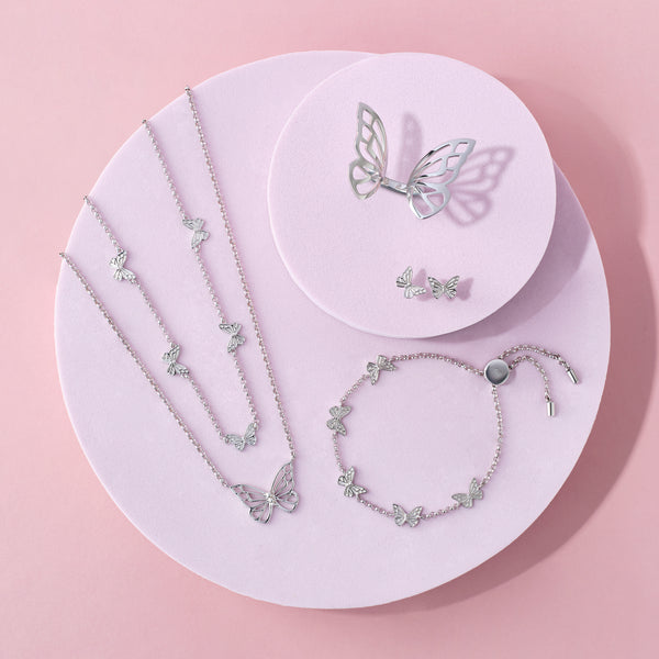 Sophia Webster Mariposa Silver Stud Earrings Silver