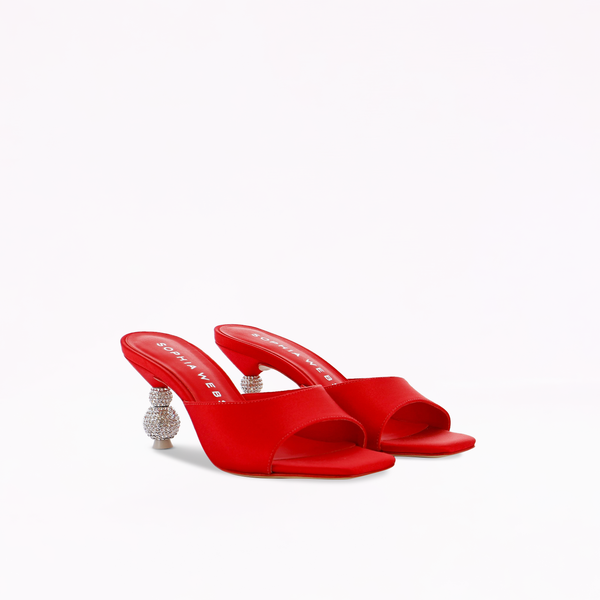 Sophia Webster Natalia Crystal Mid Mule Big Apple Red