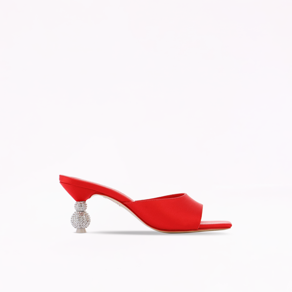 Sophia Webster Natalia Crystal Mid Mule Big Apple Red