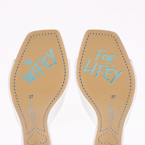 Sophia Webster Natalia Crystal Mid Mule Ivory Satin