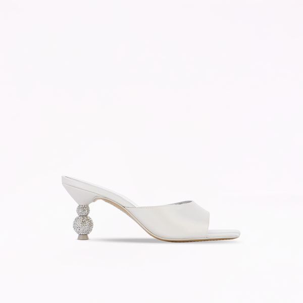 sophia webster Natalia Crystal Mid Mule Ivory Satin