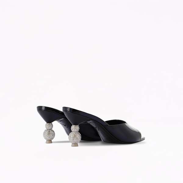 Sophia Webster Natalia Crystal Mid Mule Twilight Black