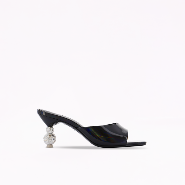 Sophia Webster Natalia Crystal Mid Mule Twilight Black