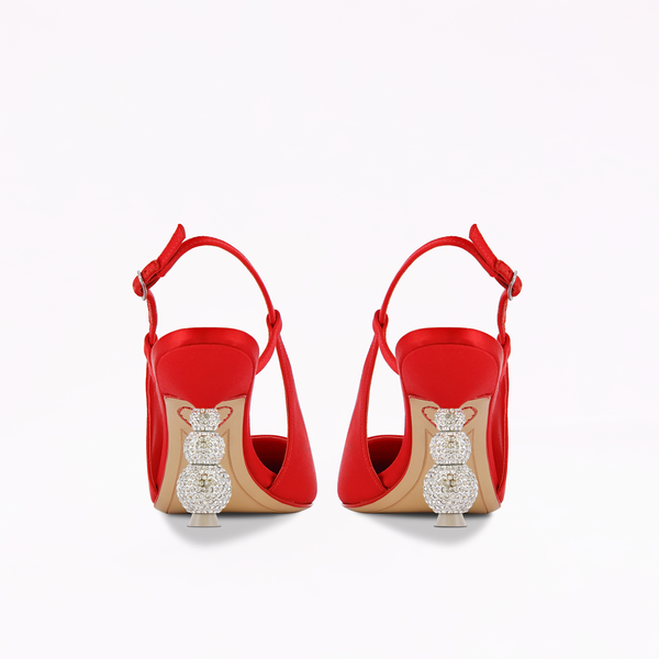 Sophia Webster Natalia Crystal Mid Slingback Pump Big Apple Red