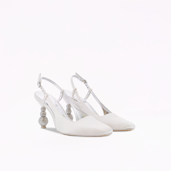 Sophia Webster Natalia Crystal Mid Slingback Pump Ivory