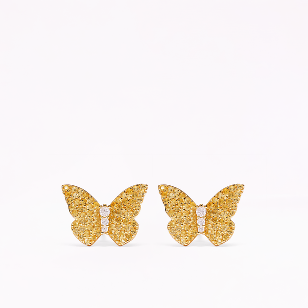 Sophia Webster Papillon 18K Gold Citrine Stud Earrings Gold Citrine