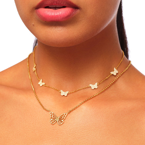 Sophia Webster Papillon 18K Gold Multi Necklace Gold