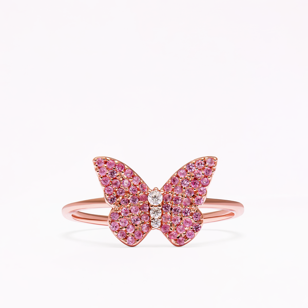 sophia webster Papillon 18K Rose Gold Cerise Classic Ring Rose Gold