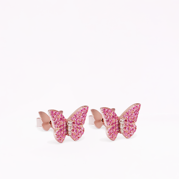 Sophia Webster Papillon 18K Rose Gold Cerise Stud Earrings Rose Gold