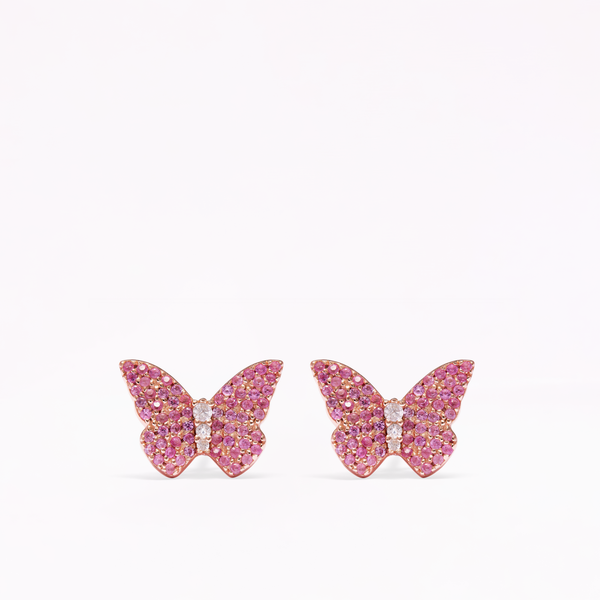 sophia webster Papillon 18K Rose Gold Cerise Stud Earrings Rose Gold