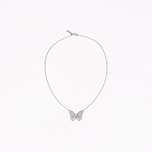 Sophia Webster Papillon Silver Classic Pendant Necklace Silver