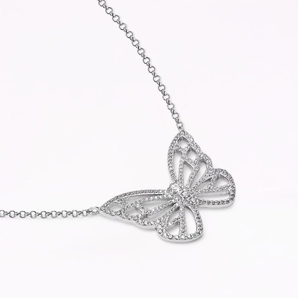 Sophia Webster Papillon Silver Classic Pendant Necklace Silver