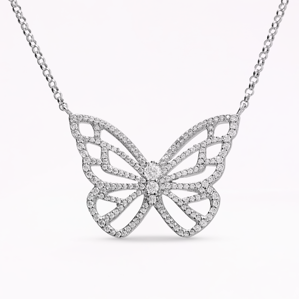 sophia webster Papillon Silver Classic Pendant Necklace Silver