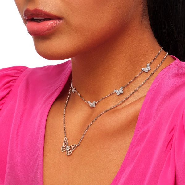 Sophia Webster Papillon Silver Multi Necklace Silver