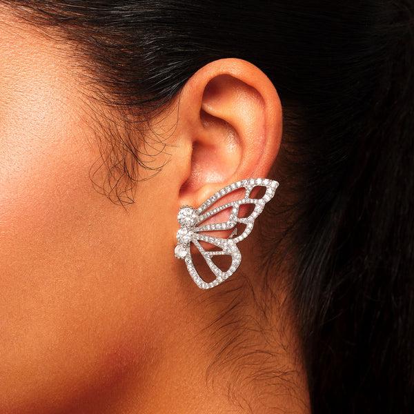 Sophia Webster Papillon Silver Statement Earrings Silver