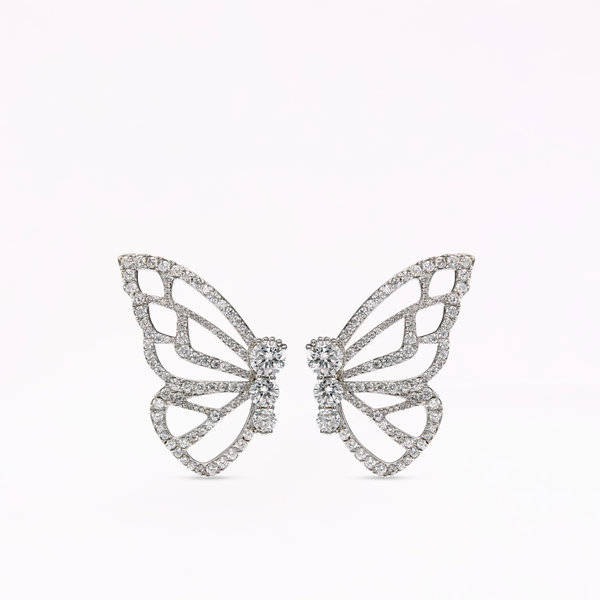 sophia webster Papillon Silver Statement Earrings Silver