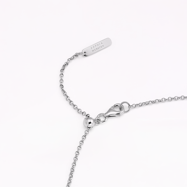 Sophia Webster Papillon Silver Violet Pendant Necklace Silver Violet