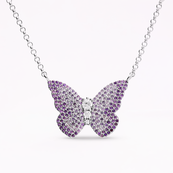 sophia webster Papillon Silver Violet Pendant Necklace Silver Violet