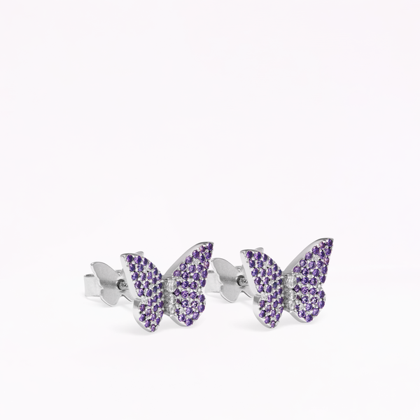 Sophia Webster Papillon Silver Violet Stud Earrings Silver Violet