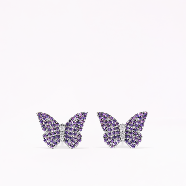 sophia webster Papillon Silver Violet Stud Earrings Silver Violet