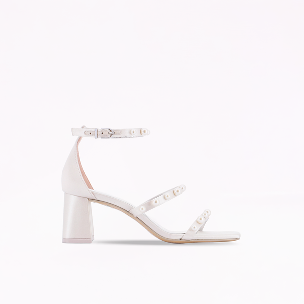 sophia webster Rosalind Pearl Mid Block Sandal Ivory