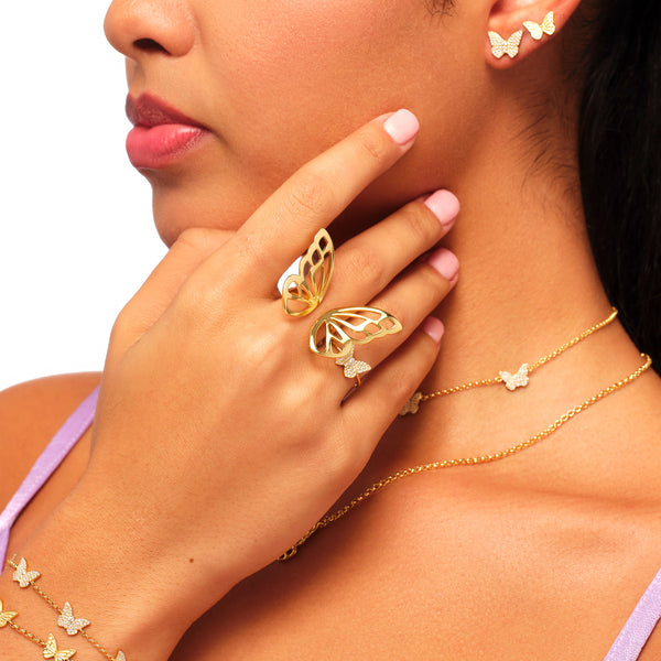 Sophia Webster Mariposa 18K Gold Open Ring Gold