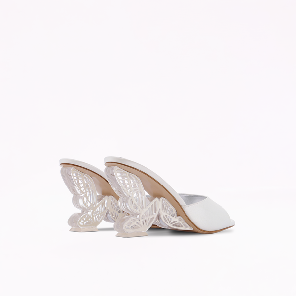 Sophia Webster Paloma Mid Mule Ivory Satin