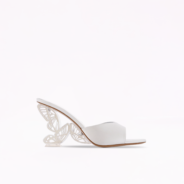 sophia webster Paloma Mid Mule Ivory Satin
