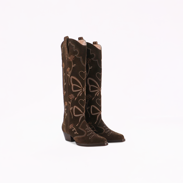 Sophia Webster Shelby Bow Knee Boot Chocolate