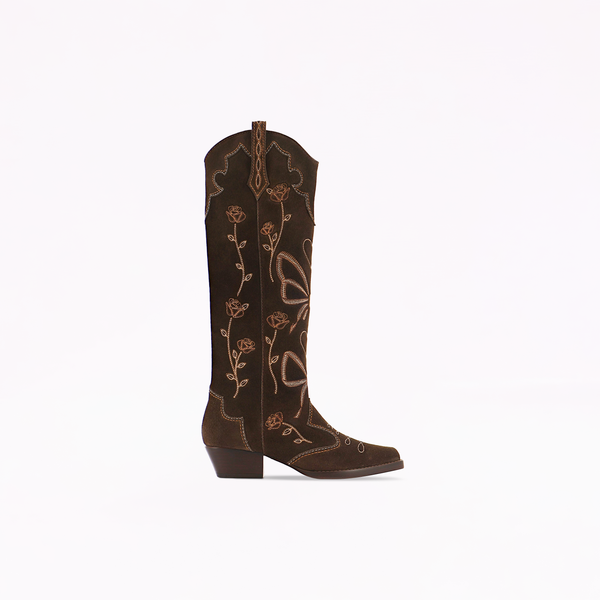 Sophia Webster Shelby Bow Knee Boot Chocolate