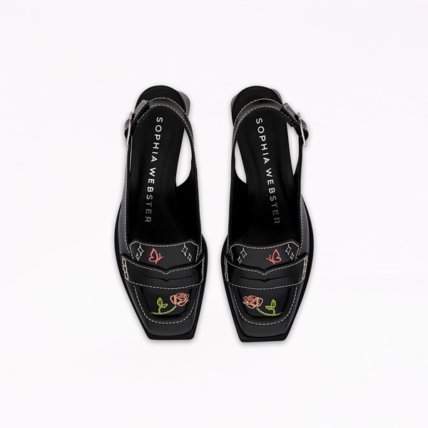 Sophia Webster Shelby Slingback Loafer Black