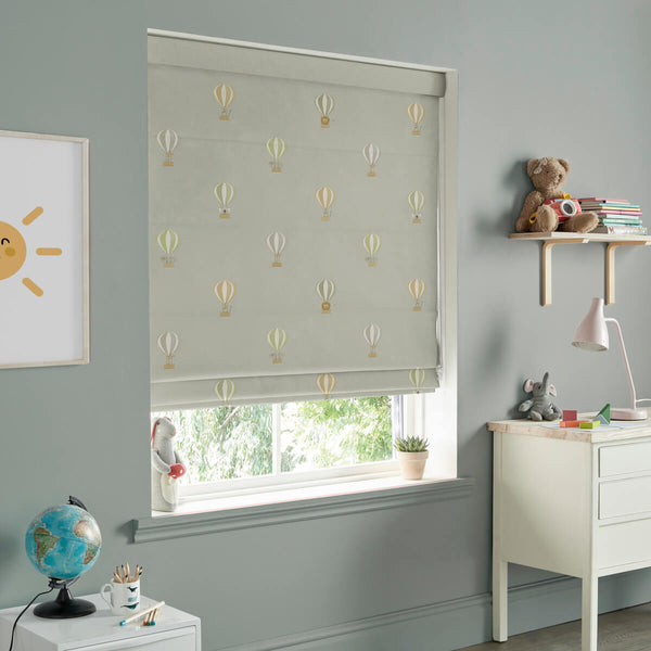 Sophie Allport Bears & Balloons Mint Grey Made To Measure Roman Blind
