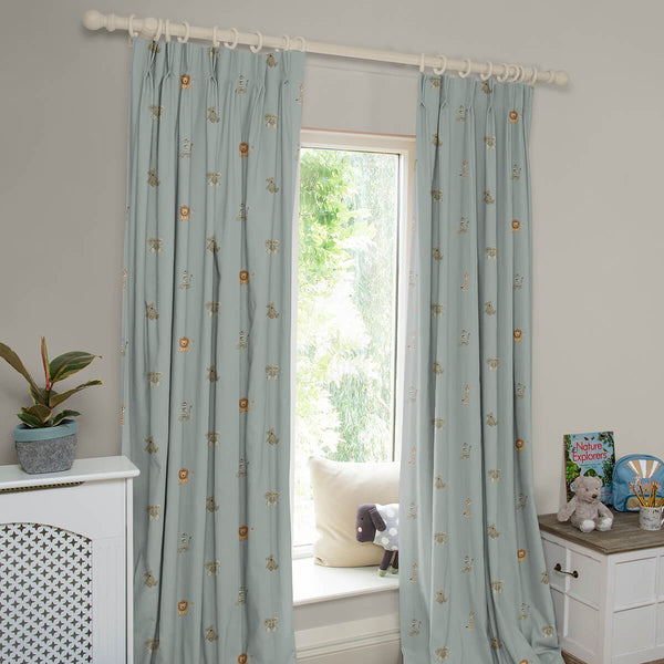 Sophie Allport Bears Sage Green Made To Measure Curtains