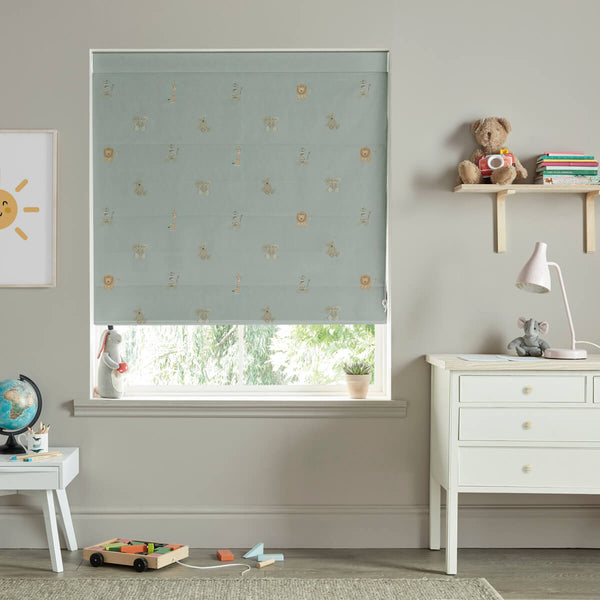 sophie allport Bears Sage Green Made to Measure Roman Blind