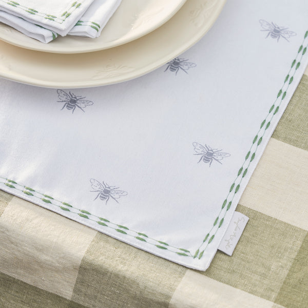 Sophie Allport Bees Embroidered Fabric Placemats (Set Of 2)