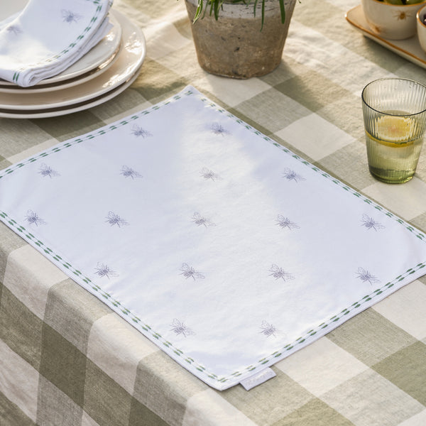 sophie allport Bees Embroidered Fabric Placemats (Set of 2)