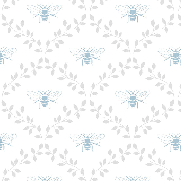 Sophie Allport Bees & Leaves White Made To Measure Roman Blind