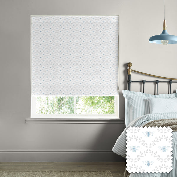 sophie allport Bees & Leaves White Made to Measure Roman Blind