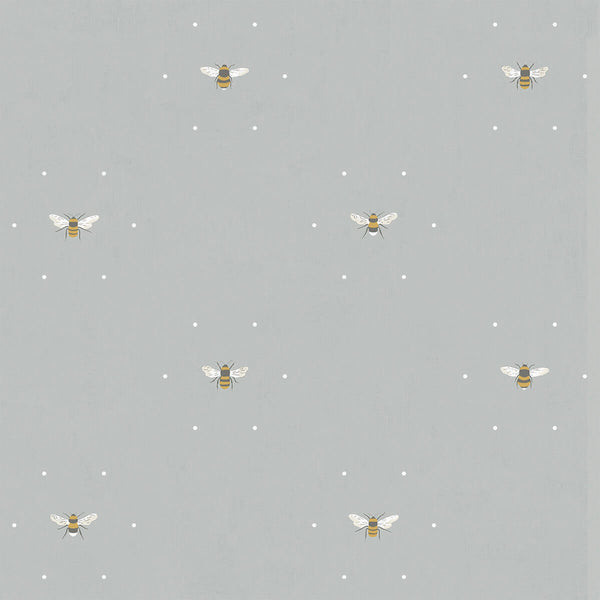 Sophie Allport Bees Pale Slate Made To Measure Roller Blind