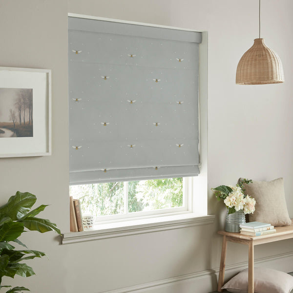 Sophie Allport Bees Pale Slate Made To Measure Roman Blind