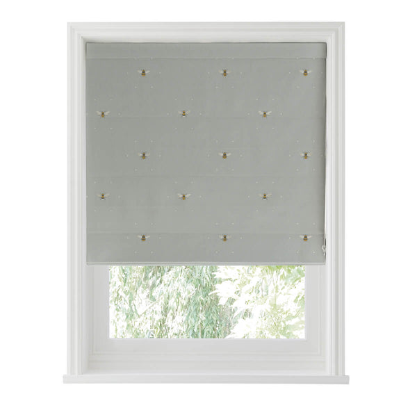 Sophie Allport Bees Pale Slate Made To Measure Roman Blind