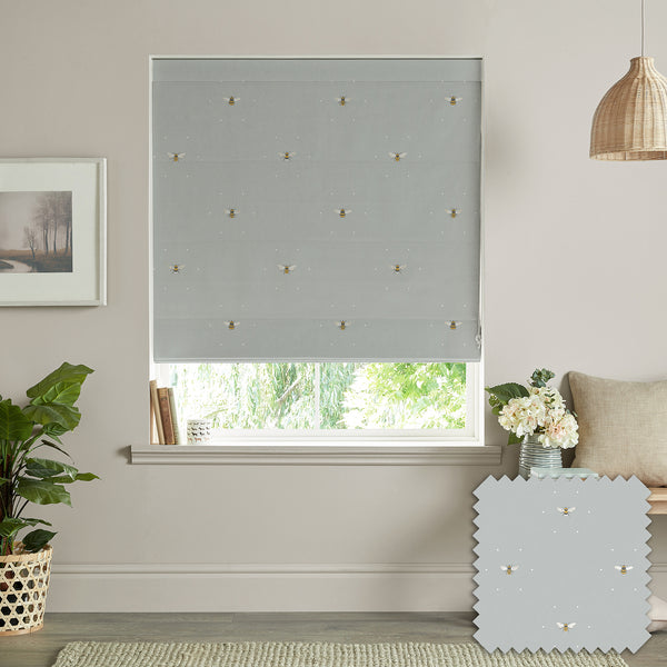 sophie allport Bees Pale Slate Made to Measure Roman Blind