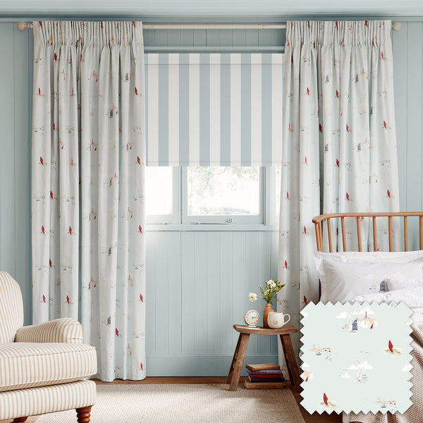 Sophie Allport Coastal Boats Blue Made To Measure Curtains