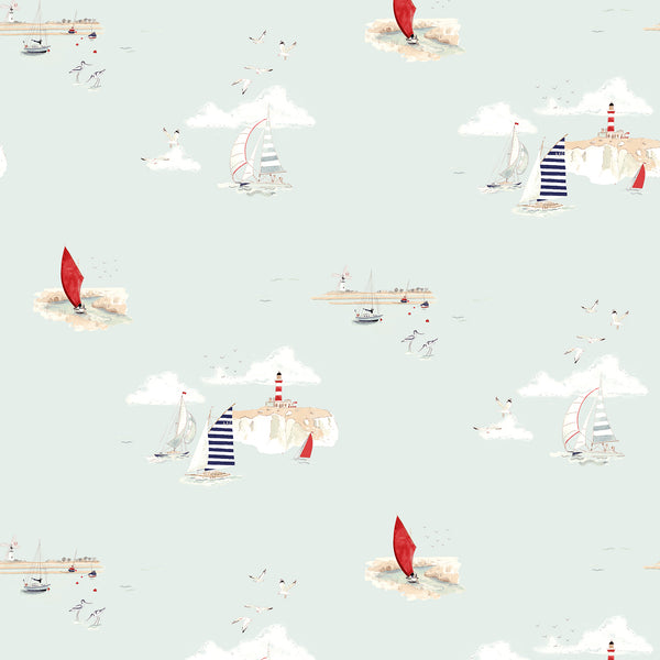 Sophie Allport Coastal Boats Blue Made To Measure Roller Blind