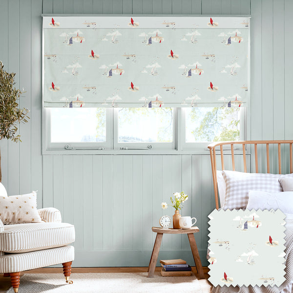 sophie allport Coastal Boats Blue Made to Measure Roman Blind