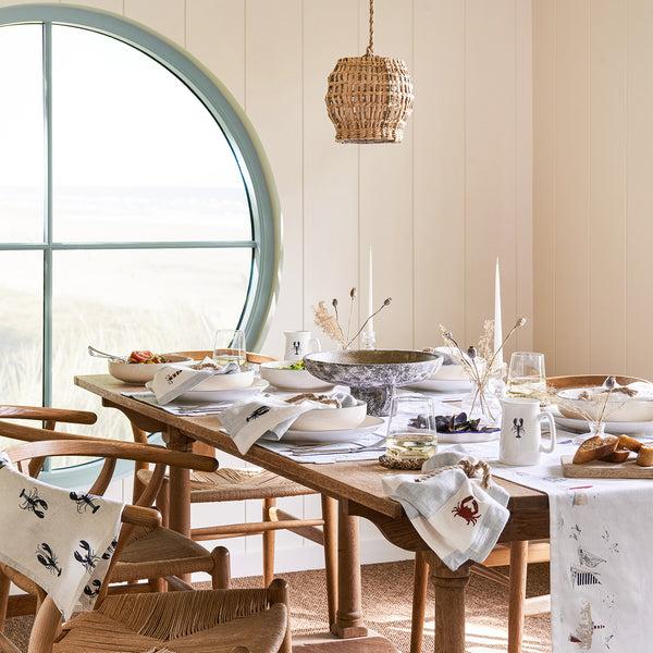 Sophie Allport Coastal Boats Embroidered Linen Napkins (Set Of 4)